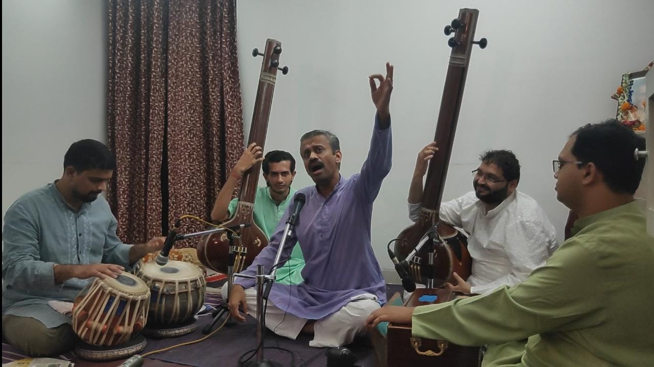 Pandit Sharad Sathe Ji’s Gurupujan July 24, 2021 Tabla: Shruteendra Katagade, Harmonium: Saumitra Kshirsagar, Tanpura: Mayur Sakri &amp; Vishvesh Sardeshpande
